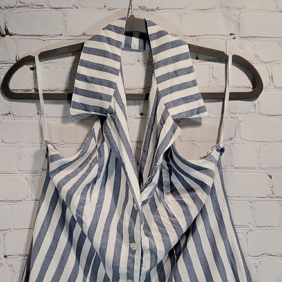 abs blue label striped backless top - Picture 2 of 7